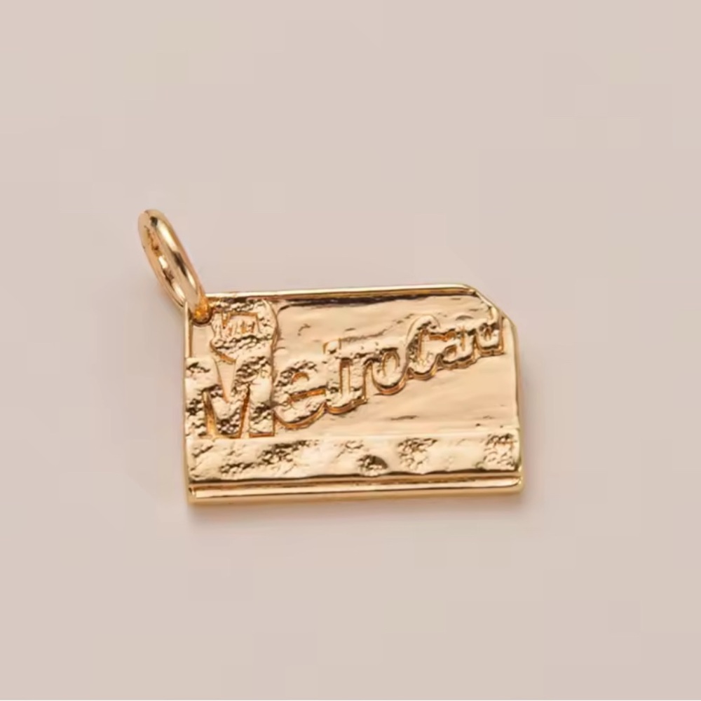 Gold Metallica “Metrocard” Pendant